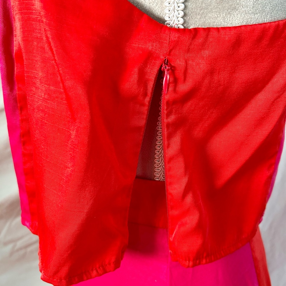 Petal & Pup Pink, Orange Colorblock Crop Top & Maxi Hi-Lo Skirt Set, Size 8 - Picture 7 of 16